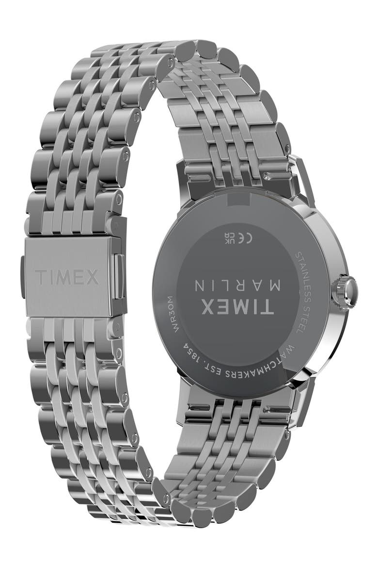 Marlin Stainless Steel Bracelet Watch, 34mm, Alternate, color, BLUE/ SILVER