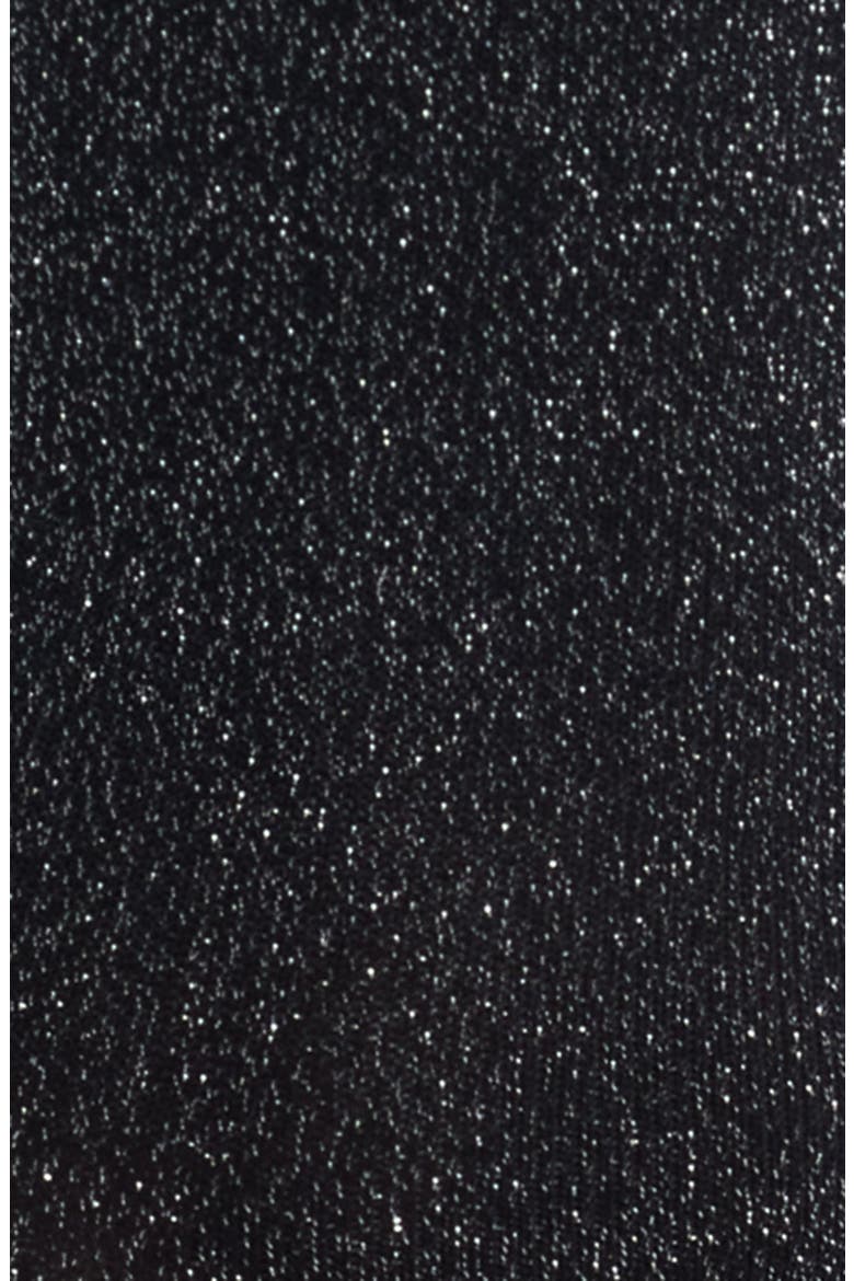 Allover Sparkle Metallic Quarter Socks, Alternate, color, BLACK