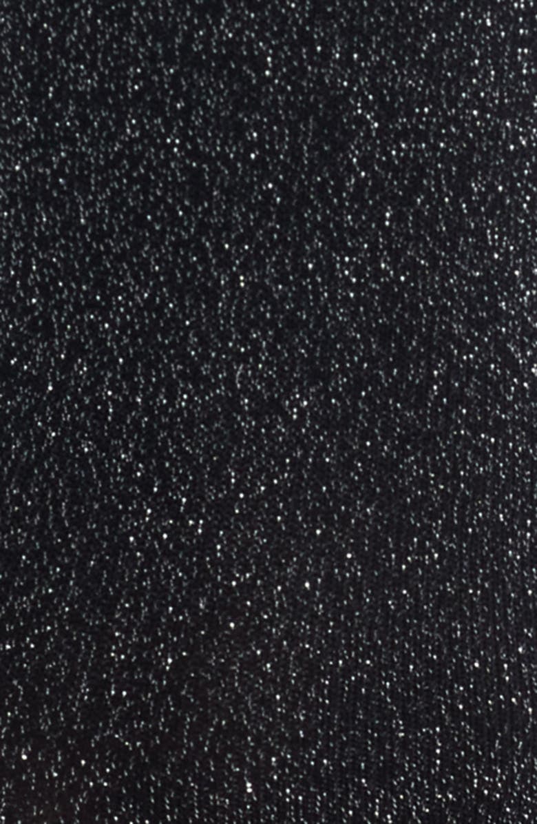 Nordstrom Allover Sparkle Metallic Quarter Socks, Alternate, color, Black