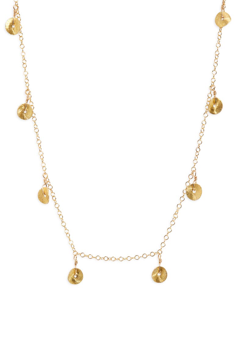 Audrey Disc Charm Choker Necklace, Main, color, GOLD