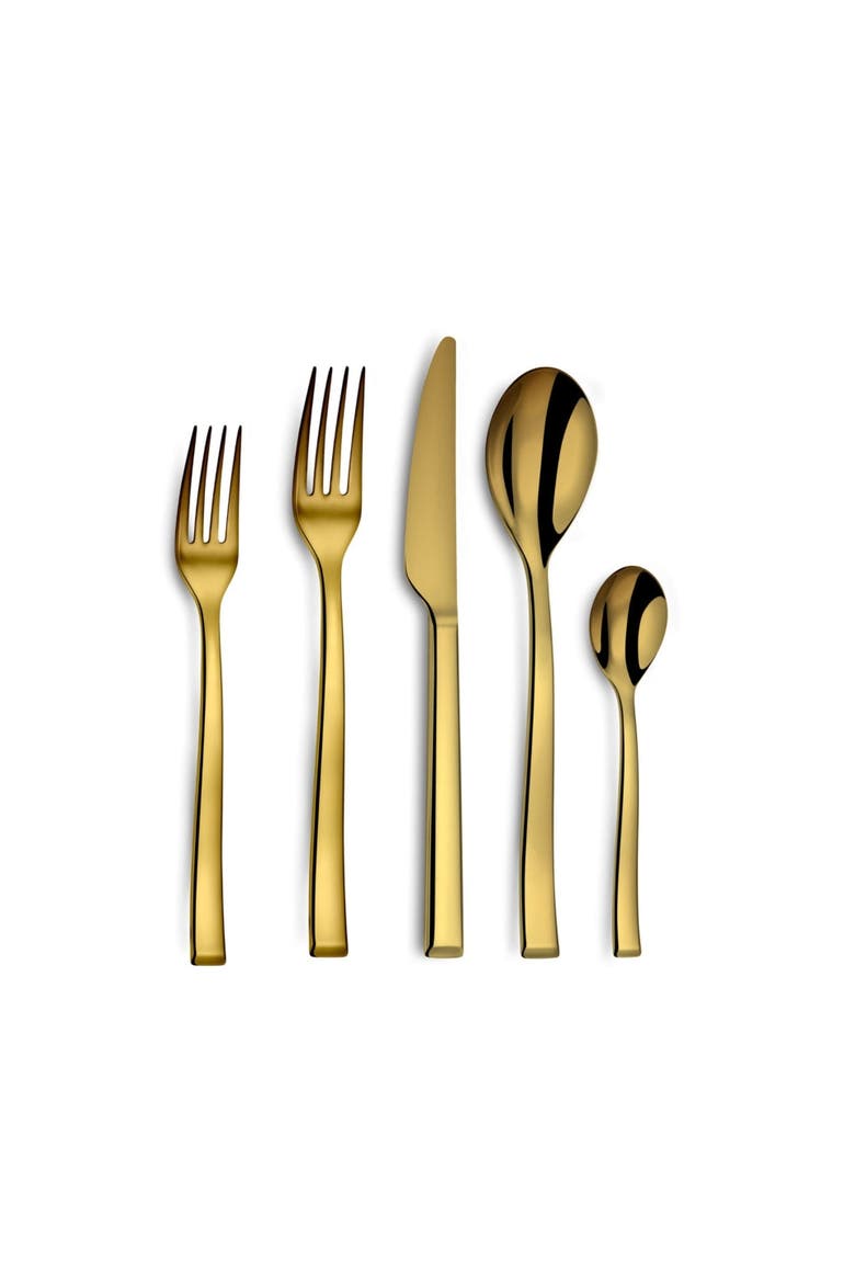Side PVD Gold 5 Piece Place Setting, Main, color, GOLD