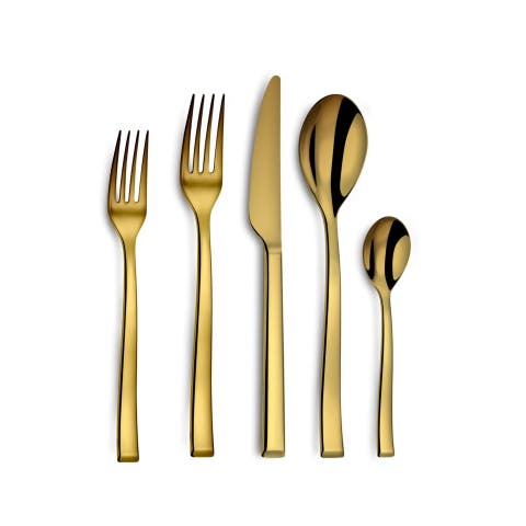 Side PVD Gold 5 Piece Place Setting