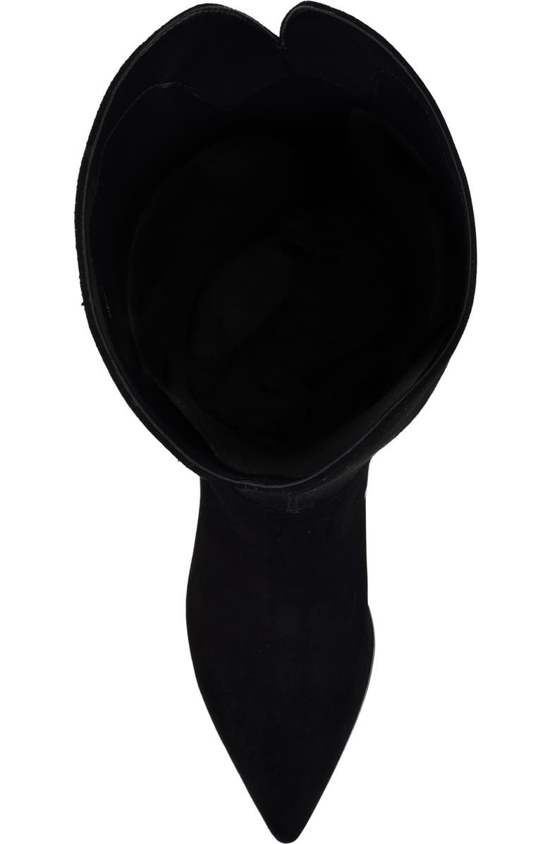 Nine West Morgin Pointed Toe Knee High Boot, Alternate, color, Black Suede