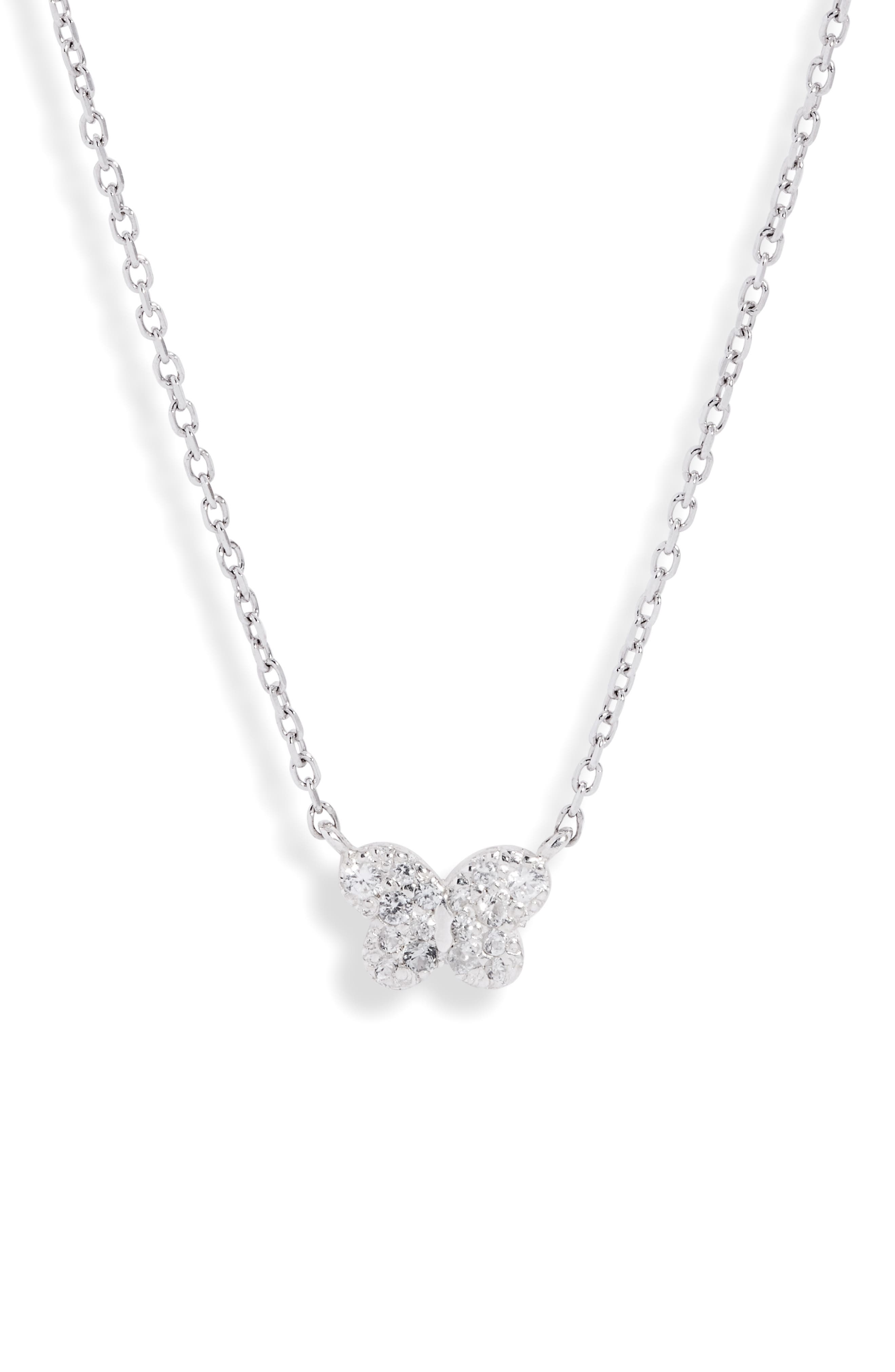 thumbnail image 2 of Gold Cubic Zirconia Butterfly Pendant Necklace – Women's Fashion Jewelry 588 2 of 6