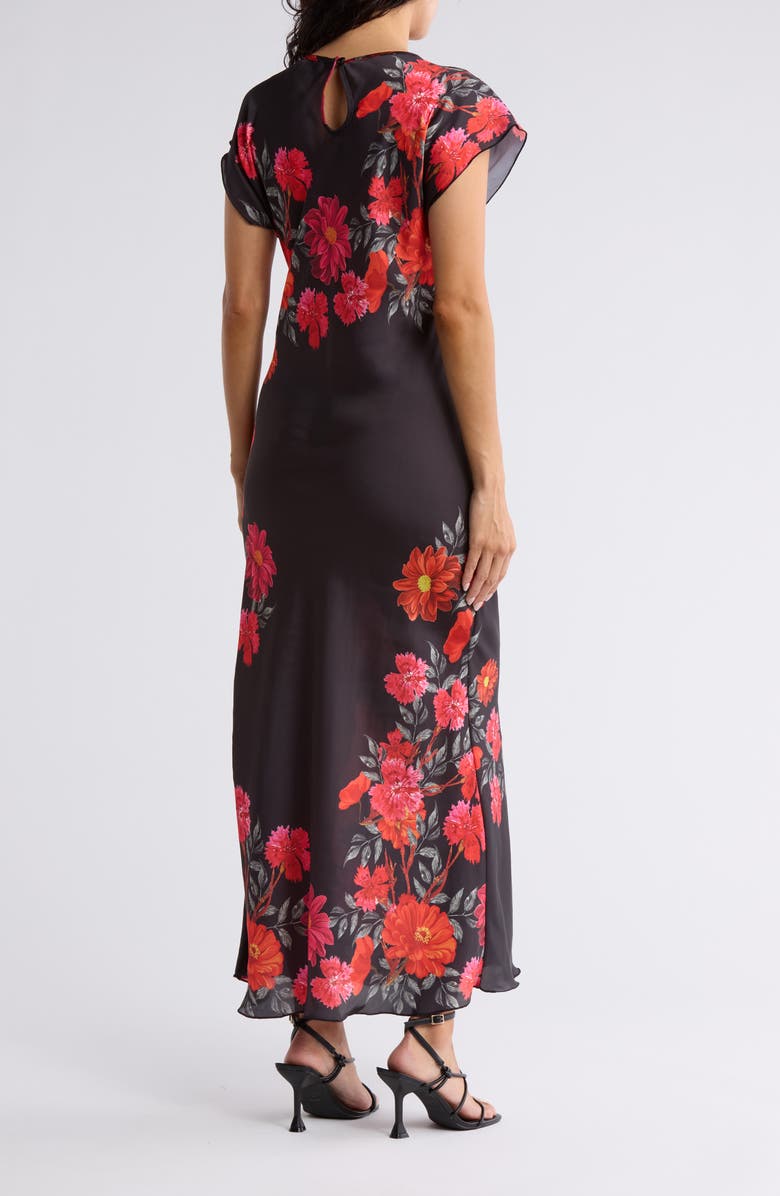 bebe Floral Print Satin Dress, Alternate, color,