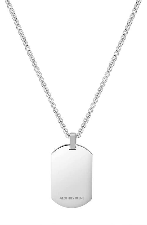 Geoffrey Beene Stainless Steel Dog Tag Pendant Necklace
