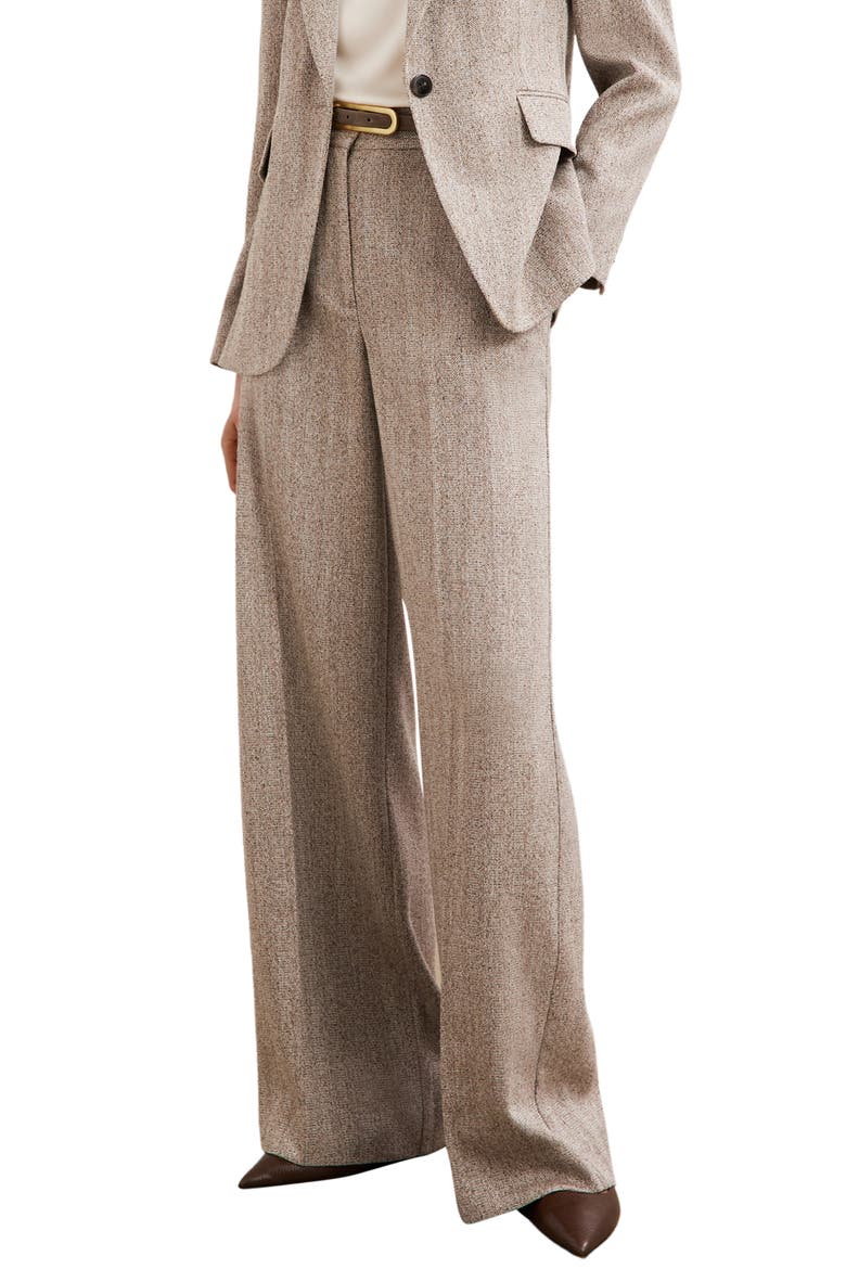 Isla Herringbone Wide Leg Pants, Main, color, GREY