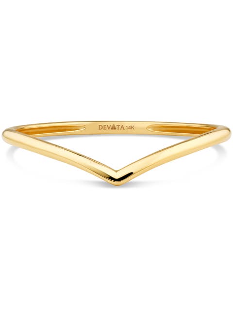 Chevron Stacking Ring in 14K Gold