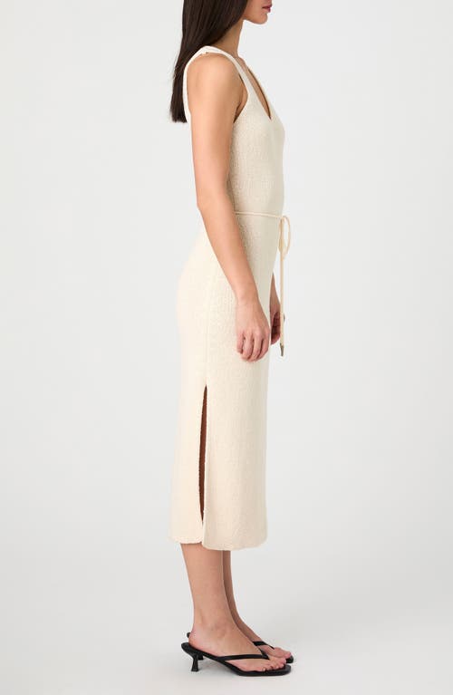 French Connection Terry Spun V Neck Midi Dress In Ecru In Sand