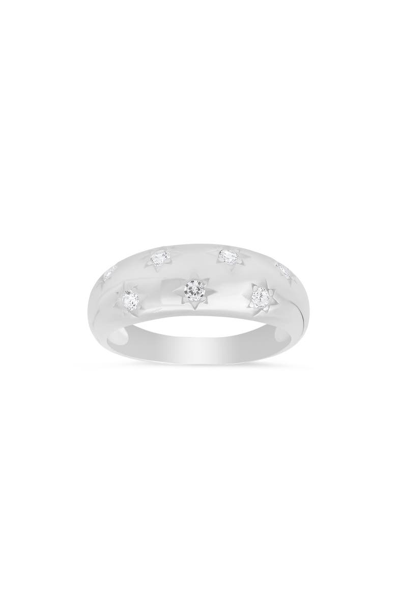 Queen Jewels Sterling Silver Celestial CZ Dome Ring, Main, color, Silver