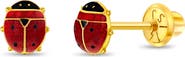 In Season Jewelry 14k Colorful Ladybug Earrings