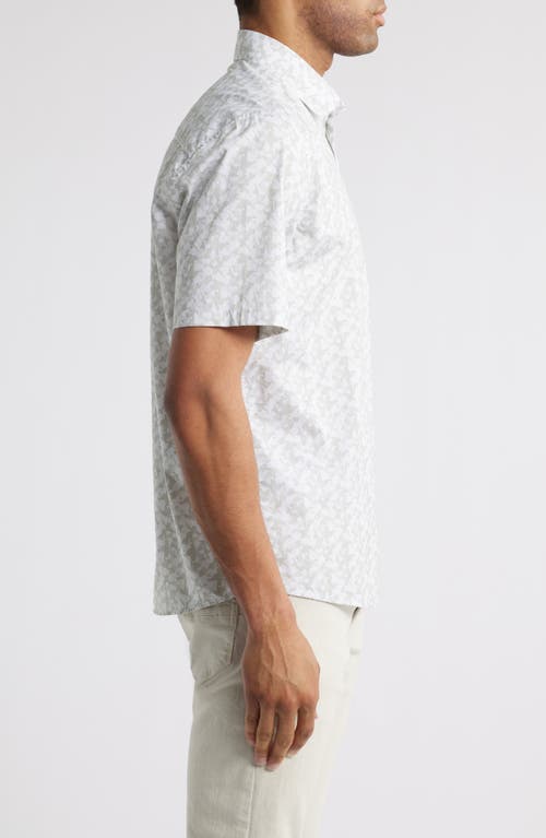 Robert Barakett Fendlake Short Sleeve Woven Button-up Shirt In Gray