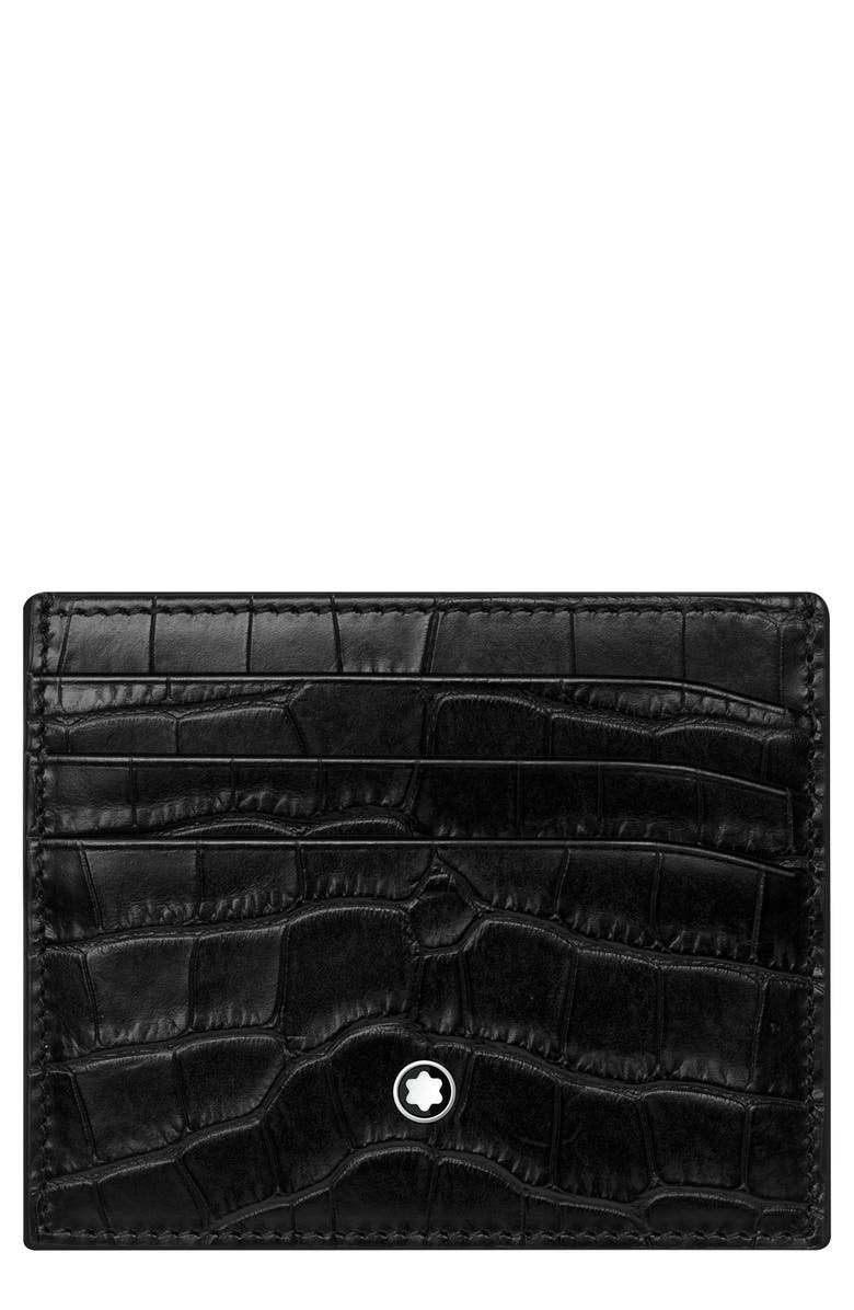 Montblanc Meisterstuck Croc Embossed Leather Wallet, Main, color,