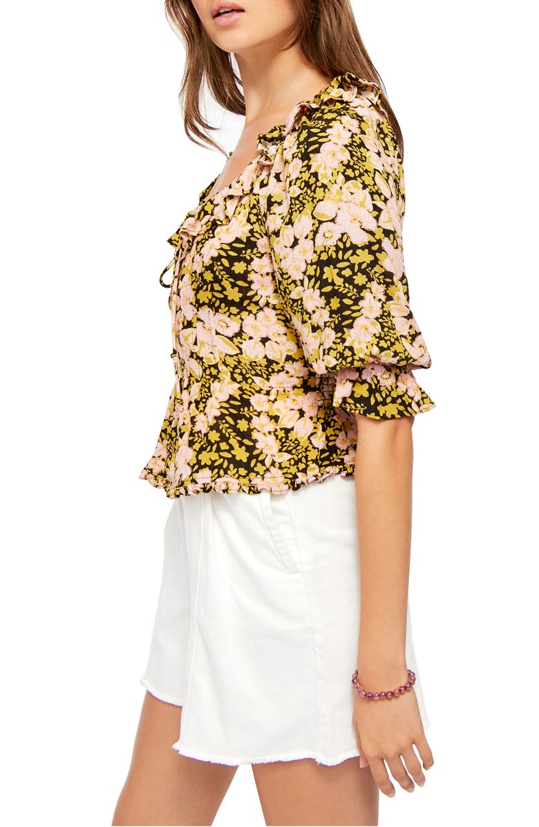 Free People Sweet Memories Floral Fitted Blouse, Alternate, color, 