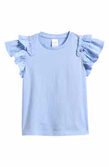 Nordstrom Kids' Flutter Sleeve Cotton T-Shirt