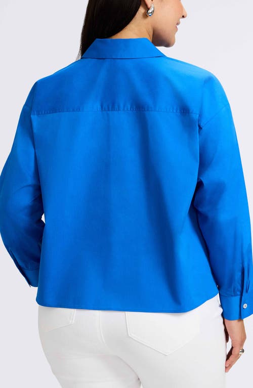 Foxcroft Marina Button-up Shirt In Cobalt Blue