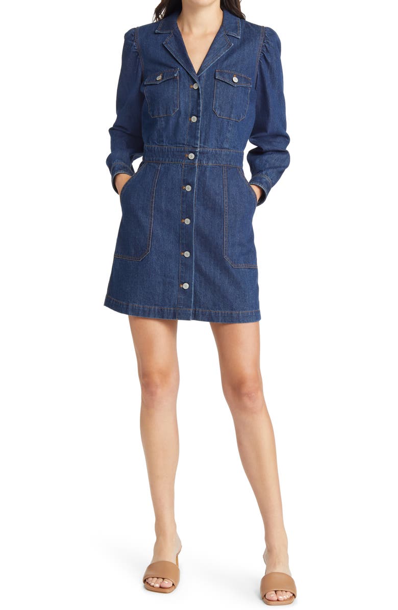 Rails Lisette Long Sleeve Denim Shirtdress, Main, color, 