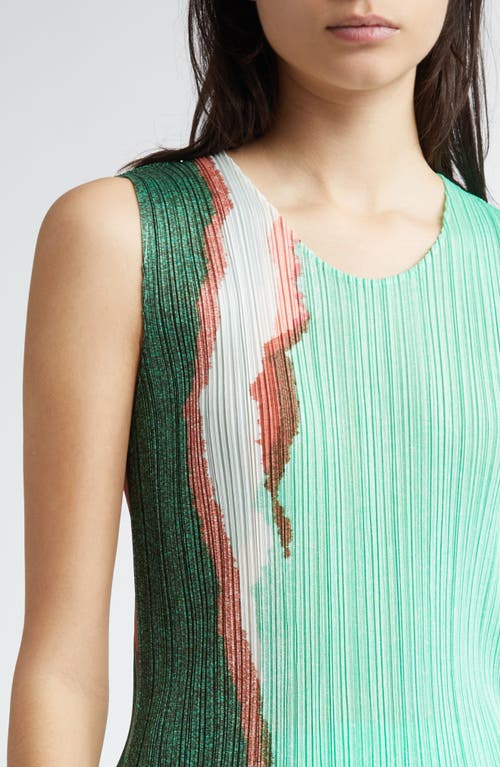 Issey Miyake Pleats Please  Grainy Colors Pleated Sleeveless Top