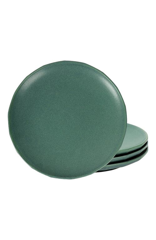 Stone Lain Rio Stoneware 4-piece Dinner Plate Set In Green