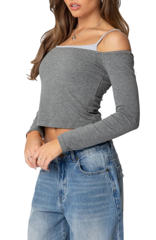 EDIKTED EDIKTED LAYERED COLD SHOULDER CROP TOP 