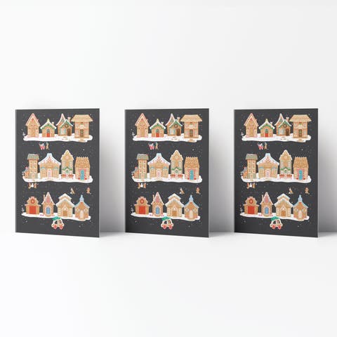 Winter/Holiday Greeting Cards "Gingerbread Town"