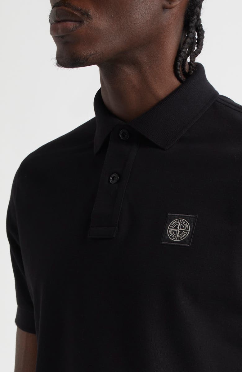 Stone Island 2SC18 Slim Fit Piqué Polo, Alternate, color, V0029 Black
