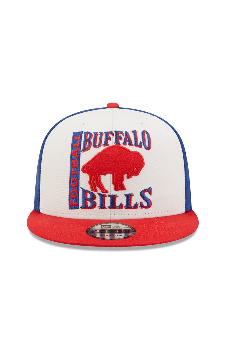 New Era Men's New Era White/Red Buffalo Bills Historic Logo Retro Sport 9FIFTY Snapback Hat, Alternate, color, 