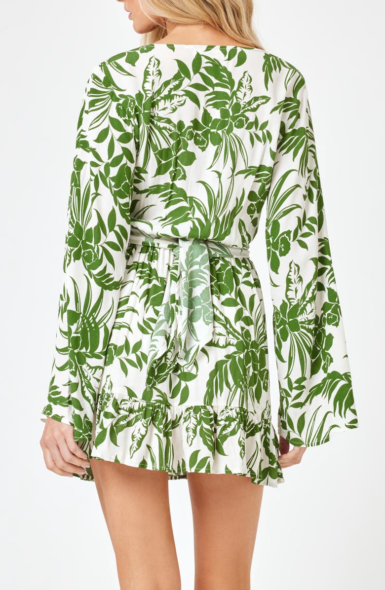 LSPACE Geneva Long Sleeve Cover-Up Dress, Alternate, color, Destination Paradise