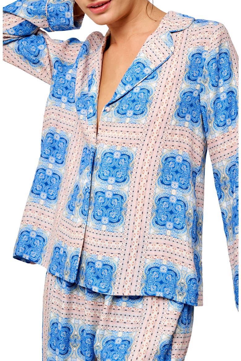 Avery Printed Pajama Top, Alternate, color, BLUE
