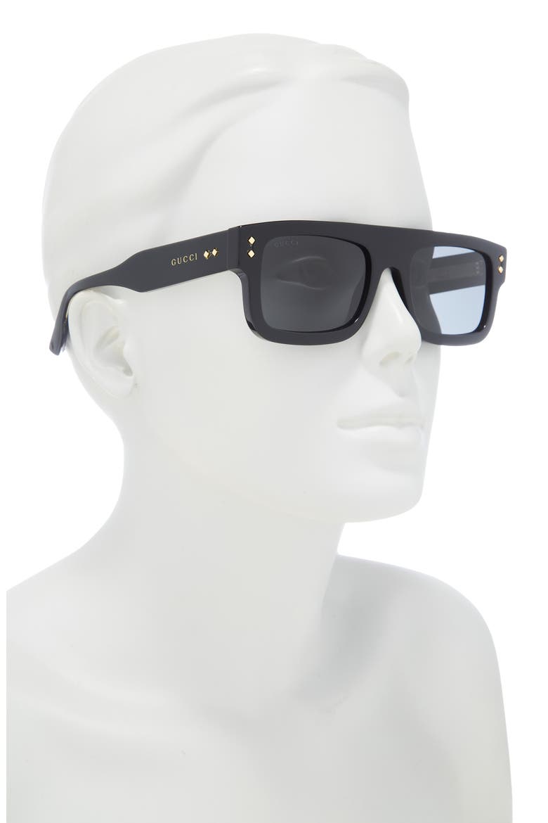 53mm Square Sunglasses, Alternate, color, BLACK BLACK GREY