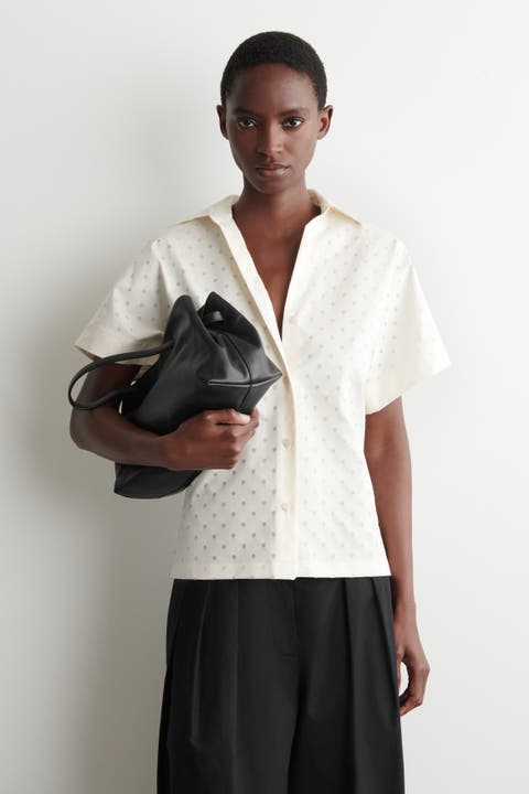 Polka-dot Jacquard Cotton Shirt