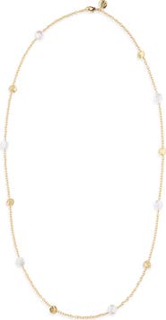 Karine Sultan Coin & Pearl Station Necklace