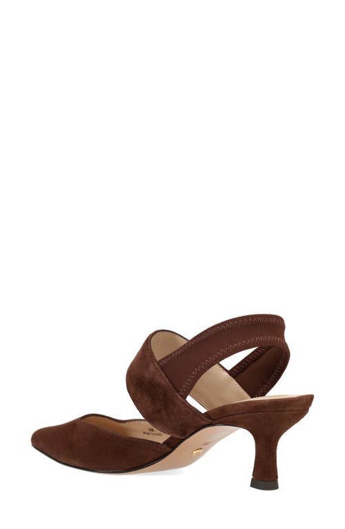Pelle Moda Kiam Slingback Pointed Toe Kitten Heel Pump In Brown
