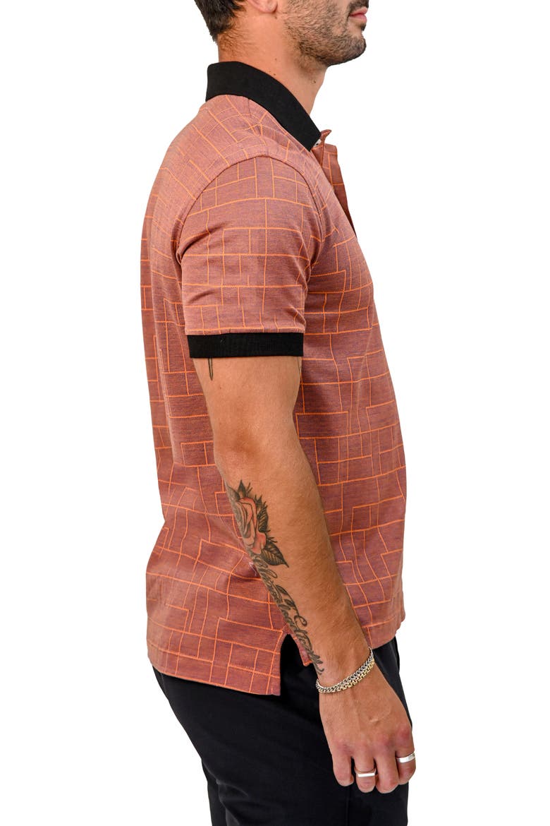 Mozart Lines Tipped Polo, Alternate, color, ORANGE