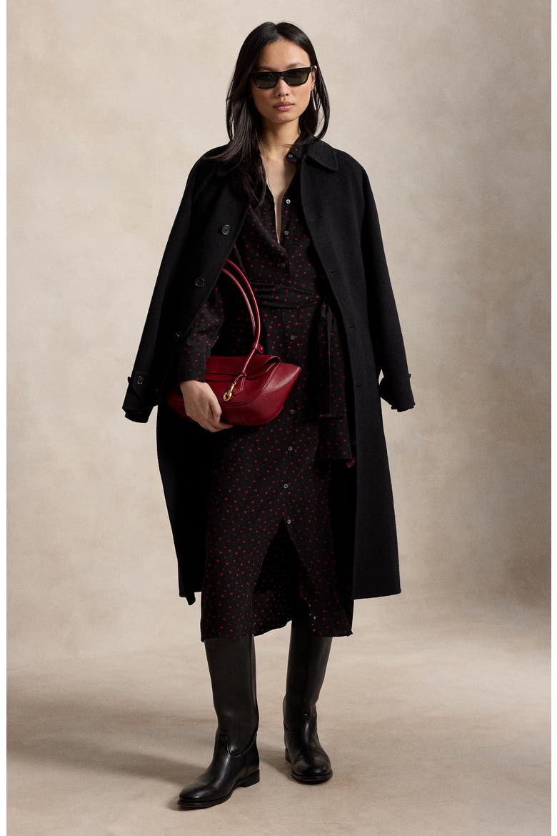 Polka Dot Viscose Shirtdress, Alternate, color, 2051 MULTI DOT BLACK-RED