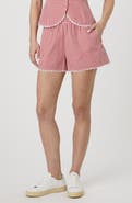 French Connection Gingham Lace Trim Shorts