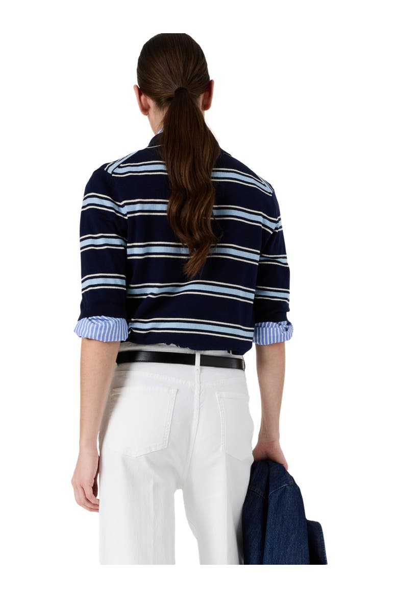 Leila Knit Polo Top, Alternate, color, Navy Blue