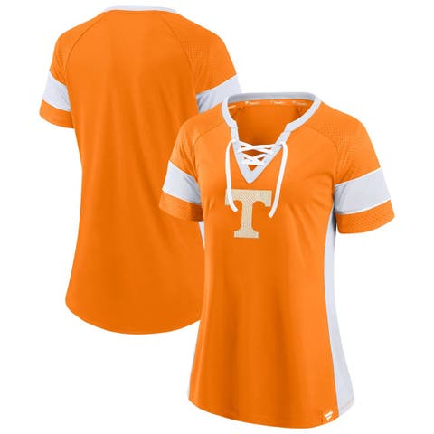 Women's Fanatics  Tennessee Orange Tennessee Volunteers Unmasked Hero Block Party Athena Lace-Up Top