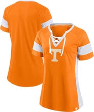 FANATICS Women's Fanatics Tennessee Orange Tennessee Volunteers Unmasked Hero Block Party Athena Lace-Up Top
