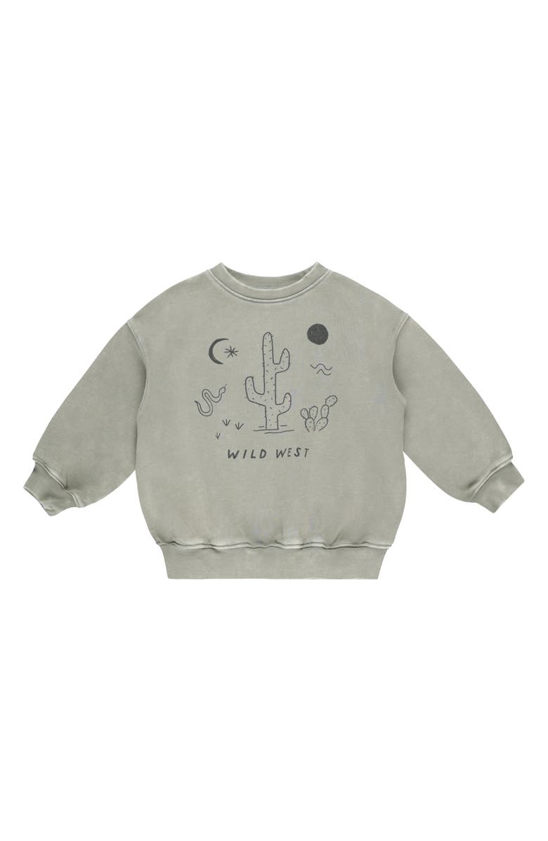 Rylee + Cru Kids' Relaxed Cotton Graphic Sweatshirt, Main, color, Wild West