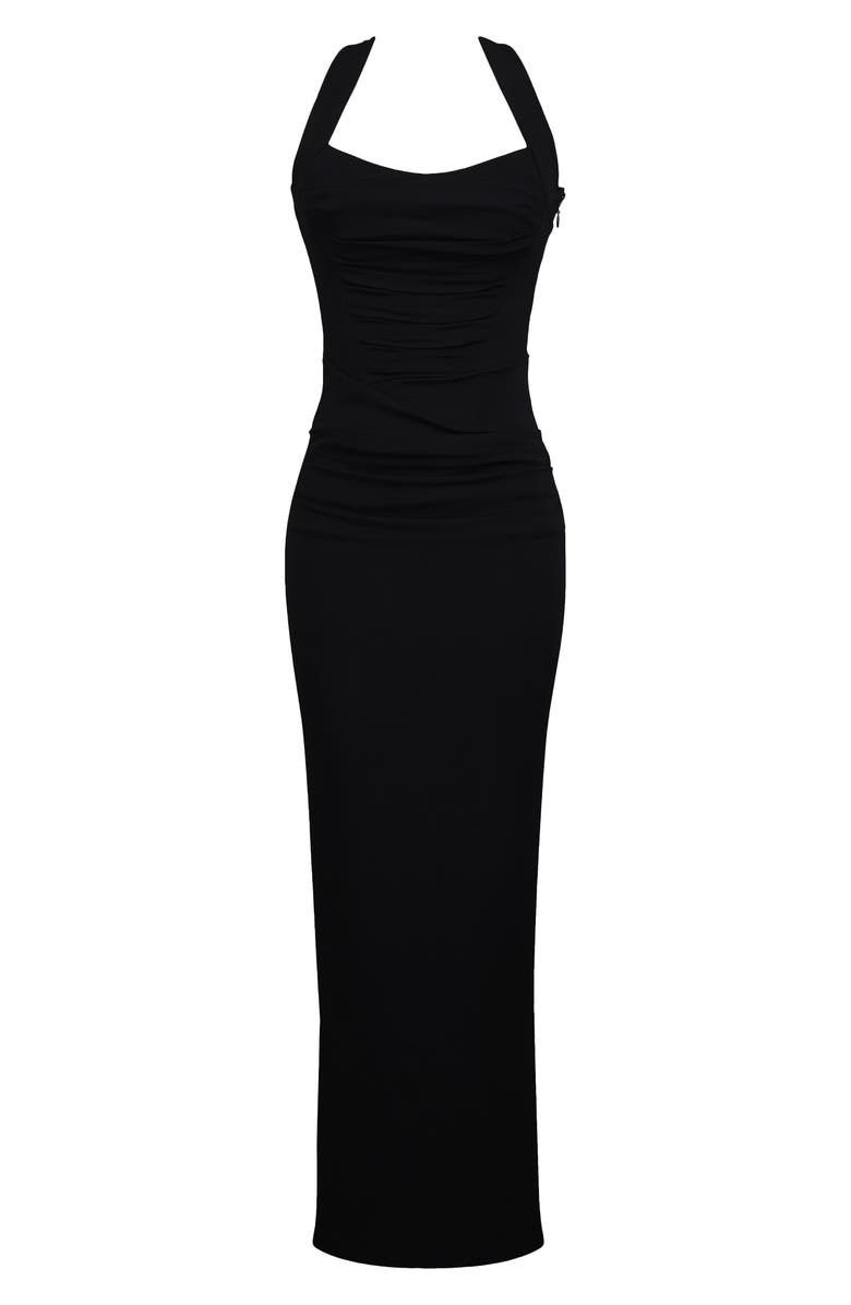 HOUSE OF CB Sahar Halter Maxi Dress, Alternate, color, Black