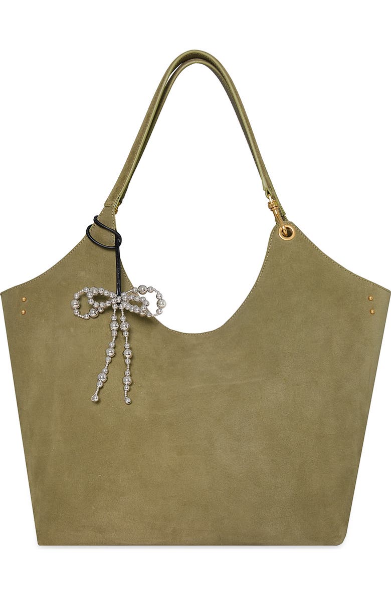 Rebecca Minkoff Double Bow Bag Charm, Alternate, color, Silver