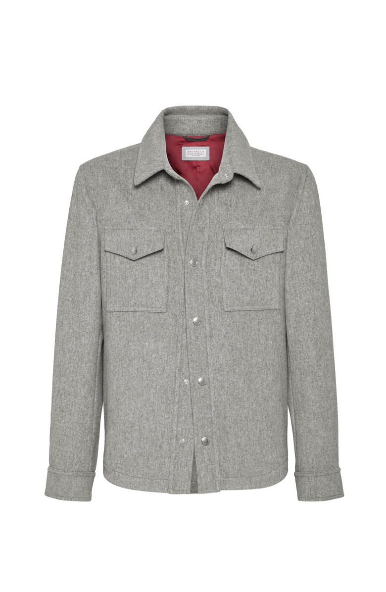 Brunello Cucinelli Shirt-style outerwear jacket, Main, color, Pearl Grey
