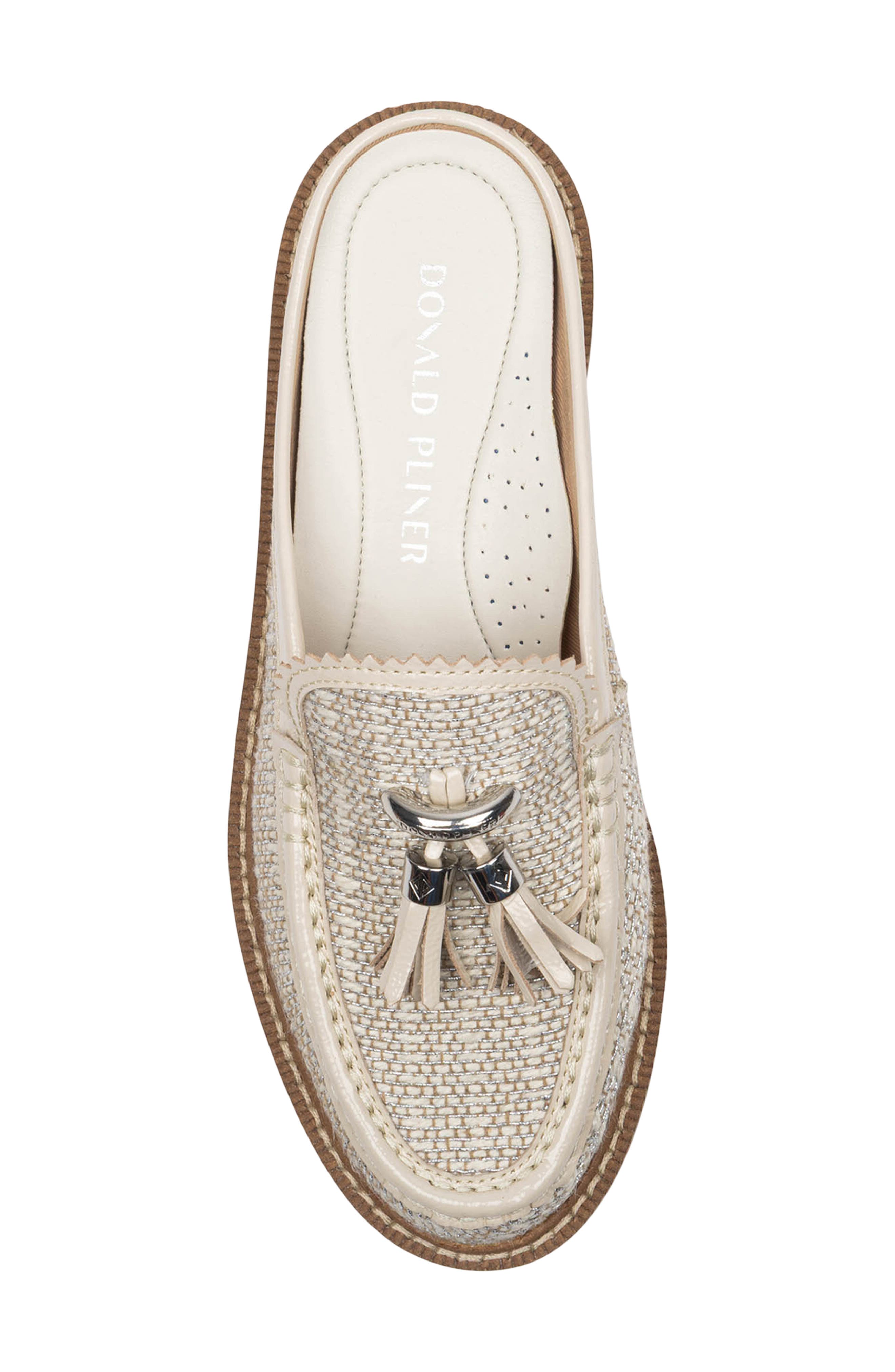 Tassel Mule, Alternate, color, BEIGE/ SILVER