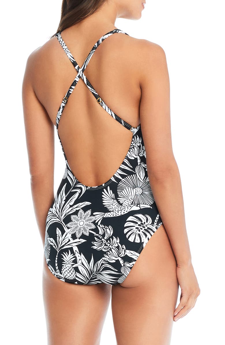 BLEU by Rod Beattie Cross Back One-Piece Swimsuit, Alternate, color,