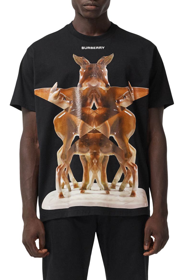Elthorne Oversize Kaleidoscope Graphic Tee, Main, color, BLACK