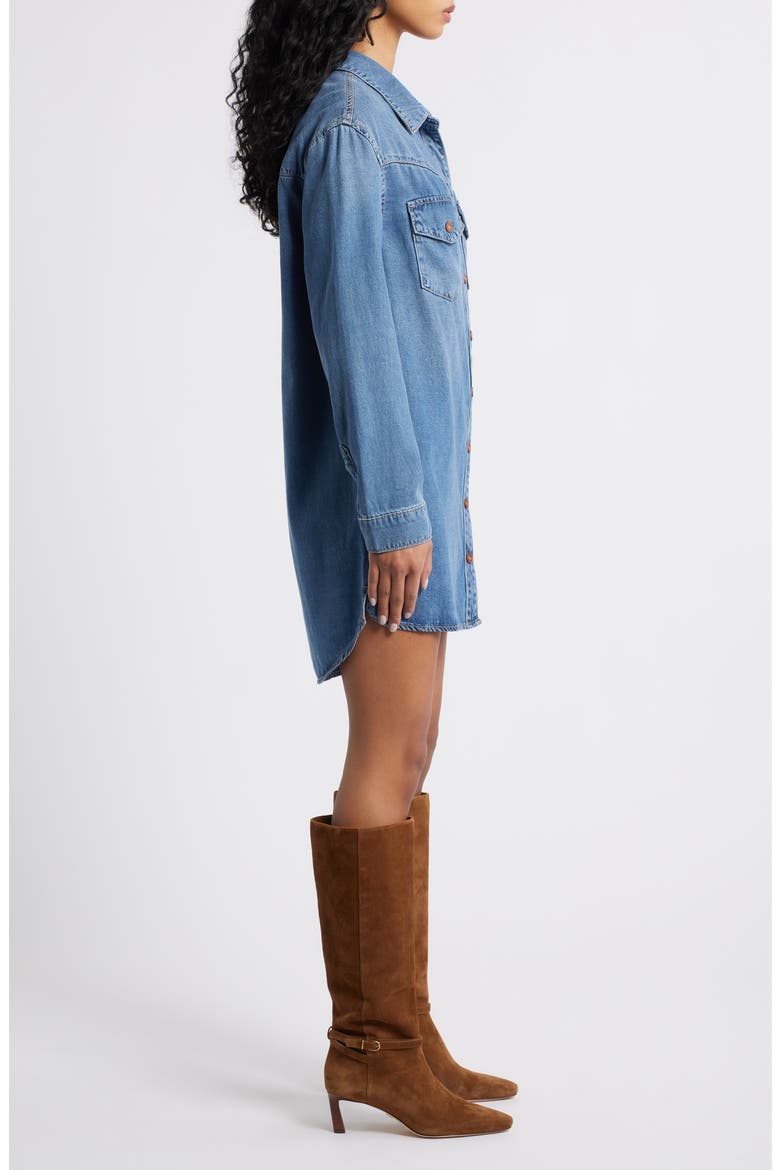 Oversize Long Sleeve Denim Shirtdress, Alternate, color, MEDIUM