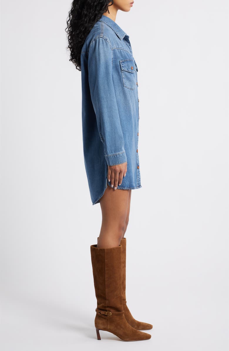 HIDDEN JEANS Oversize Long Sleeve Denim Shirtdress, Alternate, color, Medium