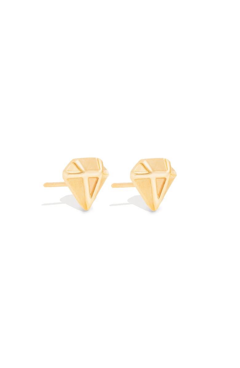 Campbell + Charlotte Mini Juju Diamond Stud Earrings, Alternate, color, Gold