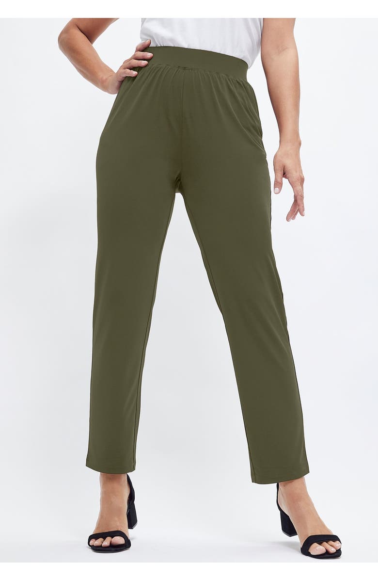 Jessica London 2-Piece Stretch Knit Mega Swing Set, Alternate, color, Dark Olive Green